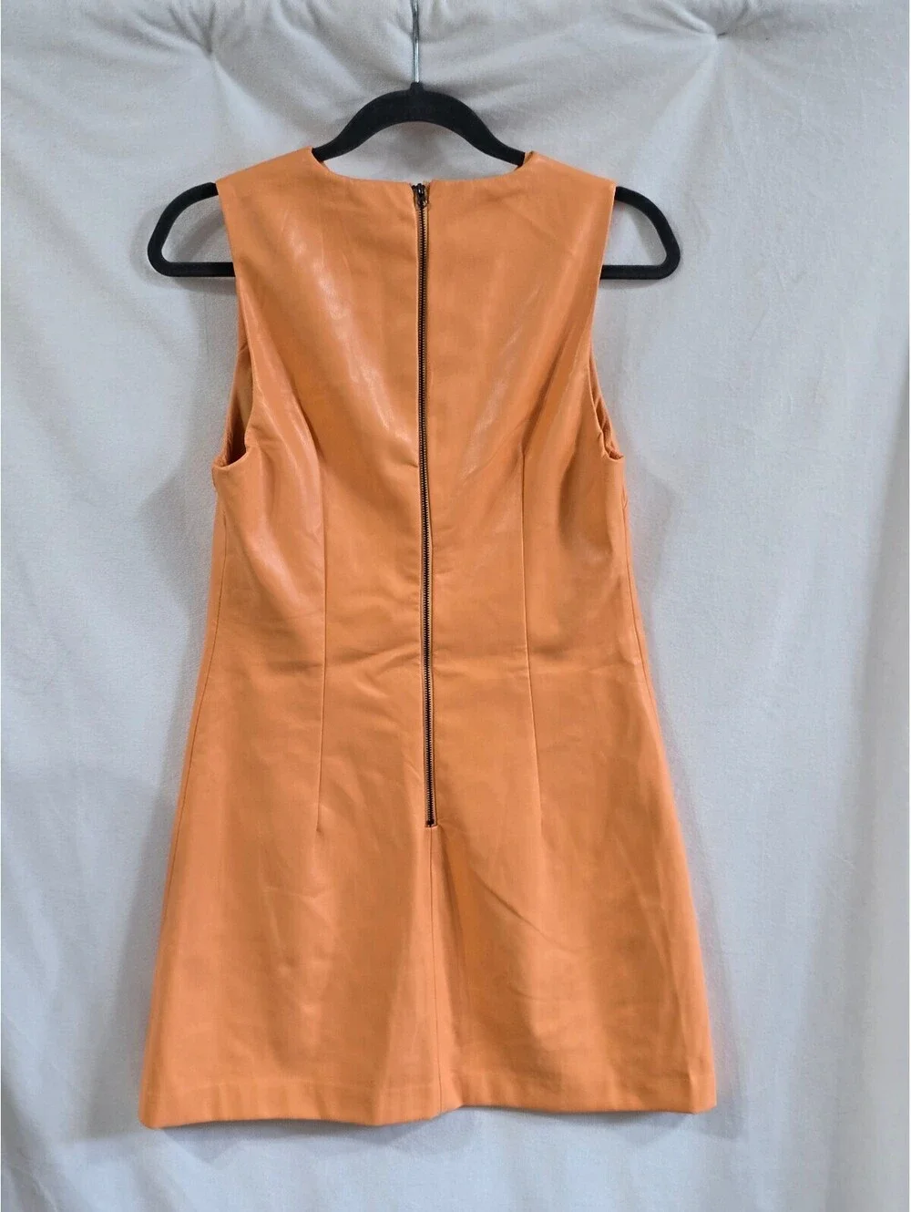 House of Harlow 1960 Peach Faux Leather Sleeveless Mini Dress Size S